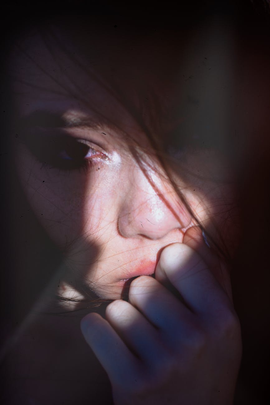 light on woman s face