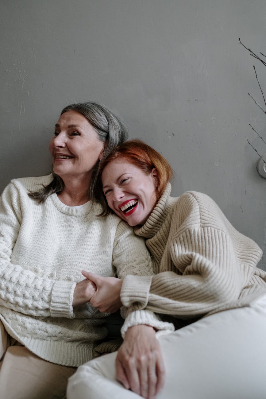 a happy mother and daughter