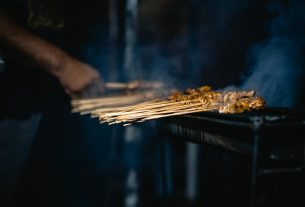 grilling of satay